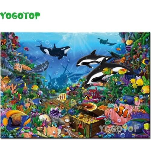 DIY Diamond Embroidery Mosaic Ocean Fish Landscape Full Rhinestone 5D Diamond Painting Cross Stitch Needlework YY4923