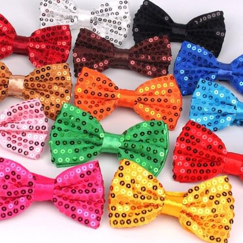 Sequins Bowtie Stage Performance Tie For Men Woman Fashion Team Dance Bowknot Paillette Colorful Party Shiny Sequins Bow Tie