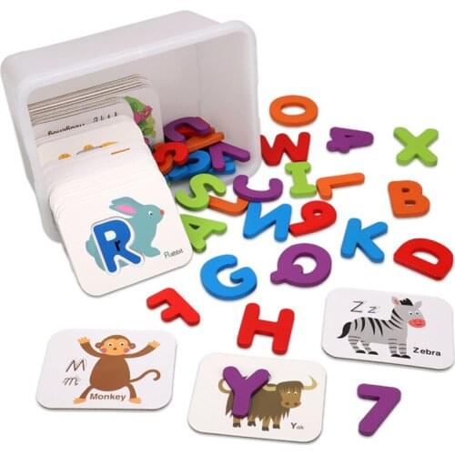 Letter/Number Card Matching Toys English Cognitive Spelling Learning Education Gift send Children with box