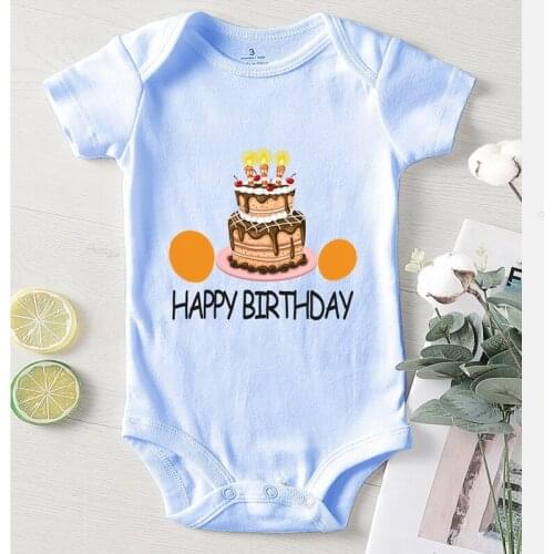 Happy Birthday Printed One Piece Boy Infant Jumpsuit Kids Autumn Bodysuit for Newborns Clothing Baby Girls Clothes Winter