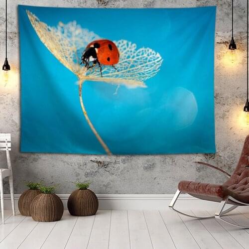 Hot Sale Custom High Quality Ladybugs Wall Hanging HD Landscape 3D Printing Digital Printing Home Decoration Tapestry