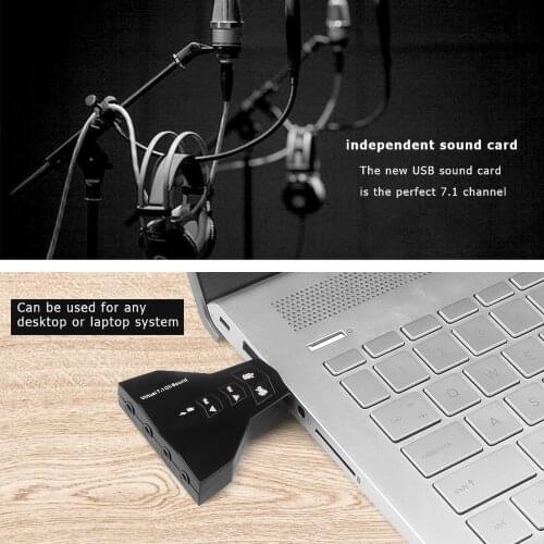 Hot External 7.1 Channel USB 3D Sound Card Audio Adapter for Laptop PC for Macbook Dual Virtual 7.1 USB 2.0 Double Sound Card
