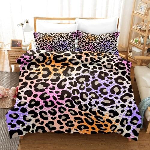 Leopard Pattern 3d Bedding Set Duvet Cover Sets Adult Luxury Comforter Bed Linen Twin Queen King Single Size Dropship Animal