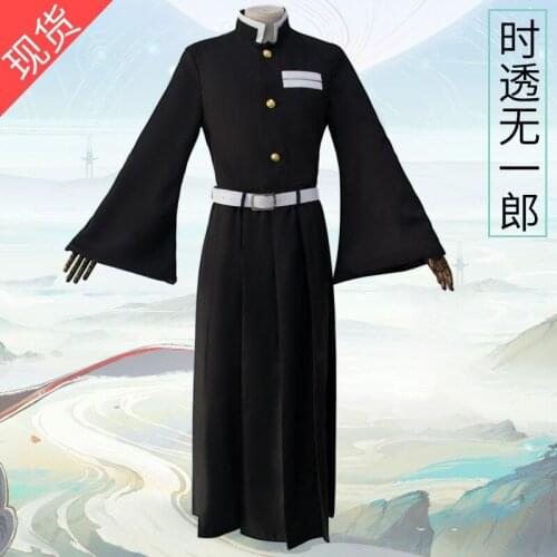 Demon Slayer Kimetsu no Yaiba Tokitou Muichirou Cosplay Costume Long Black Suit