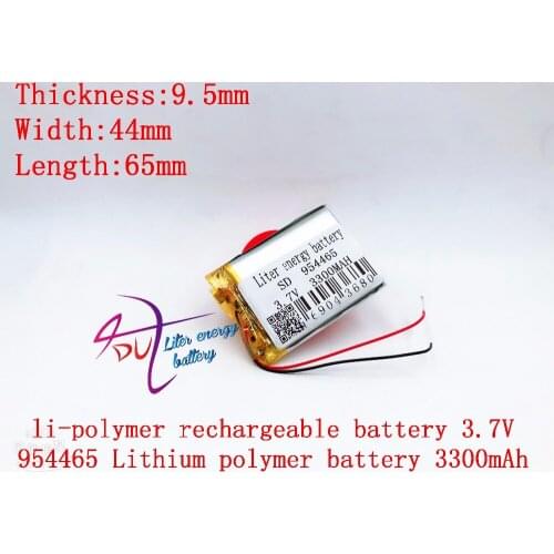 Li-po 3.7V,3300mAH 954465 polymer lithium ion / Li-ion battery for model aircraft,GPS,mp3,mp4,cell phone,speaker