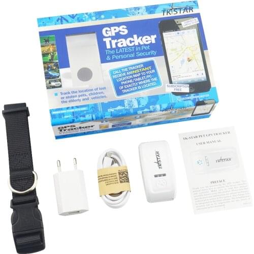 Mini TKStar GPS Tracker Locator TK909 with Pet Collar for Pets Cat Dog Tracking Device Realtime Track Free Platform Rastreador