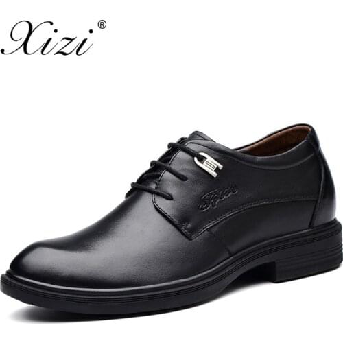 XIZI Brand 2018 Business Dress Men Formal Shoes Wedding Pointed Toe Fashion 100% Genuine Leather Shoe Flats Oxford Shoes For Men