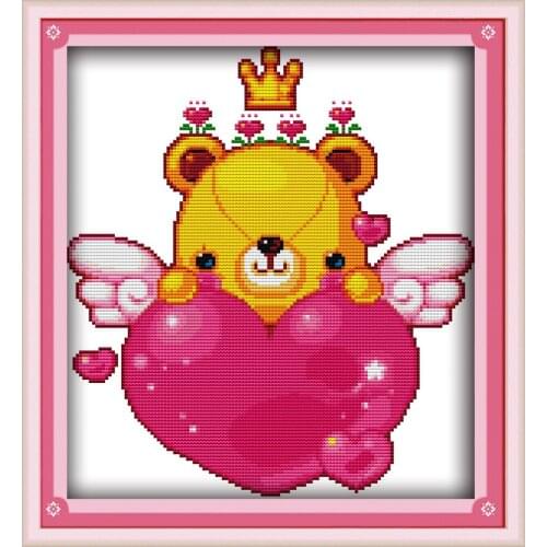 Love bear cross stitch kit stitching embroidery DIY handmade needlework