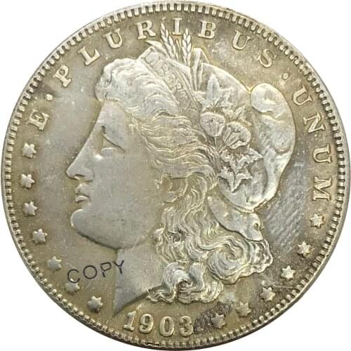 O 1903 United States Morgan 1 One Dollar Cupronickel Plated Silver collectibles Copy Coin
