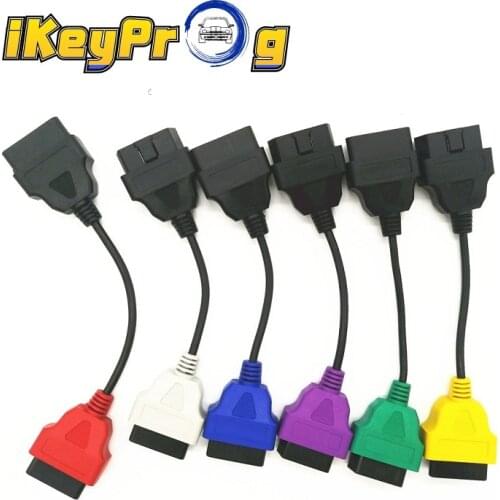 6 Colors Single Wire Cable OBD2 Connector Cable For FIAT ECU Scan and MultiECUScan For FIAT ECU 6 Adapters Best Quality
