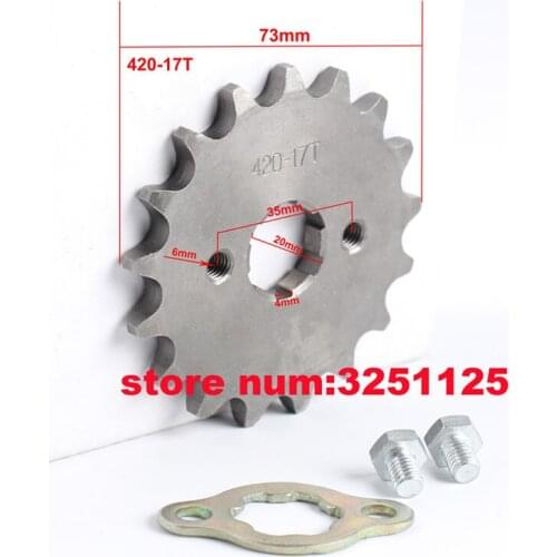 Front Engine Sprocket 420# 20mm 12T 15T 16T 18TTeeth 20mm For 420Chain With Retainer Plate Locker Motorcycle Dirt Bike ATV Parts