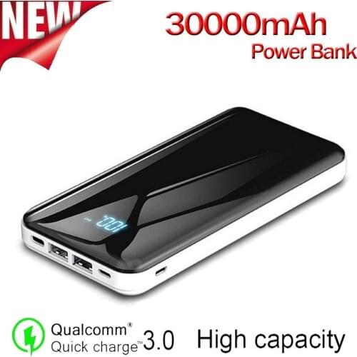 30000mAh Portable Power Bank Fast charger Powerbank external battery PD Type-c port suitable for iPhone Xiaomi PoverBank