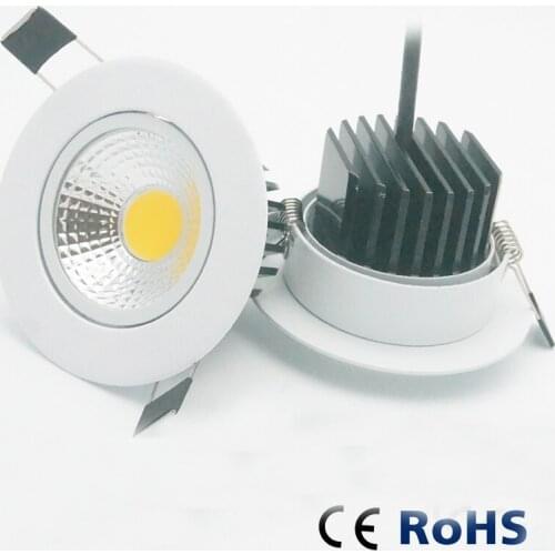 5W 7W 9W 12W Dimmable LED Downlight 110v 220v Spot LED DownLights Wholesale Dimmable cob LED Spot Recessed down lights white