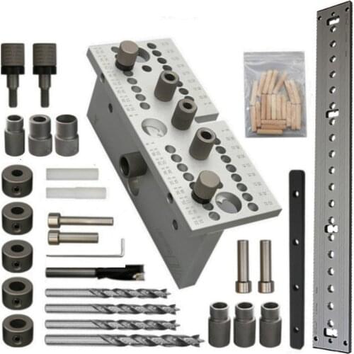 Dowelling Jig for Furniture Fast Connecting 3 In 1 Woodworking Drill Locator 2 In 1 Adjustable Drilling Guide Punching Locator