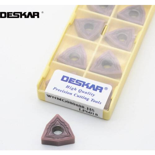 10PCS DESKAR WNMG080404 WNMG080408 MA MS MQ JMS HA LF6018 CNC Lathe Cutting Cutter Tools Carbide Inserts For Stainless Steel