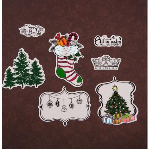 Christmas Tree Transparent Seal Clear Silicone Stamp Cutting DIY Scrapbook Rubber Coloring Embossing Decor Reusable 20.5*16cm