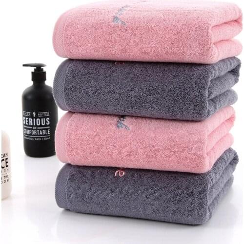 Pink Embroidery Large Cotton Bath Shower Towel Thick Towels Home Bathroom Hotel For Adults Toalha de banho Serviette de bain