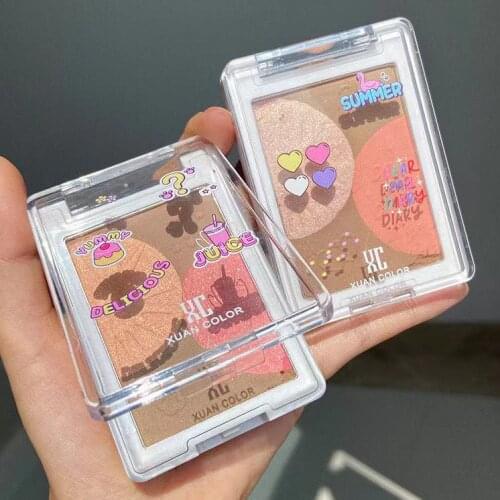 Face Blush Texture Contour Powder Natural Cheek Blusher Pigmented Maquillage Makeup Highlighter Face Bronzer Palette Cosmetic