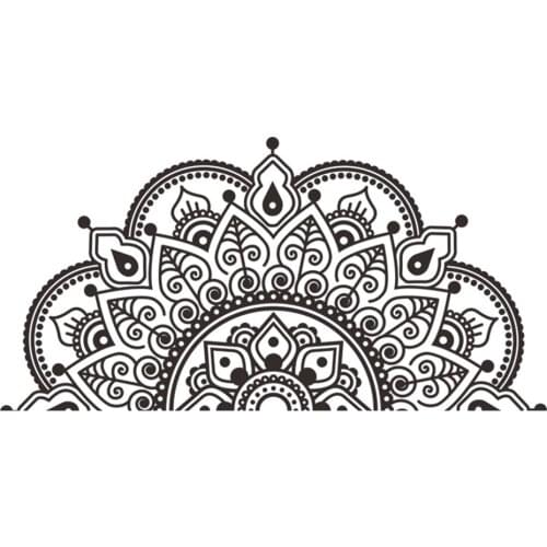 Removable Mandala Art Vinyl Wall Stickers PVC Sticker Home Room Decal Headboard Decoration 28*57cm Black/White