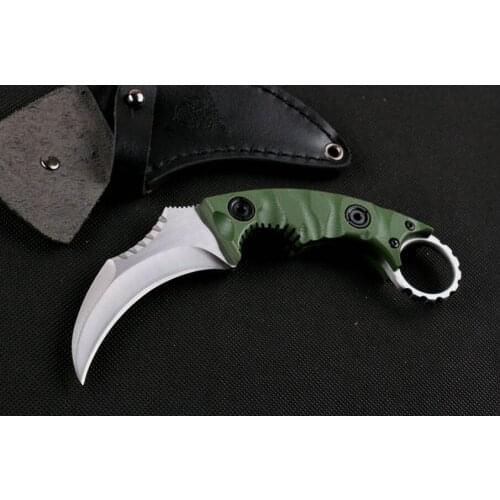 Stri Karambit Claw Satin D2 Blade G10 Handle Self-defense Tactical Pocket Fixed Blade Knife Hunting Fishing EDC Survival Tool