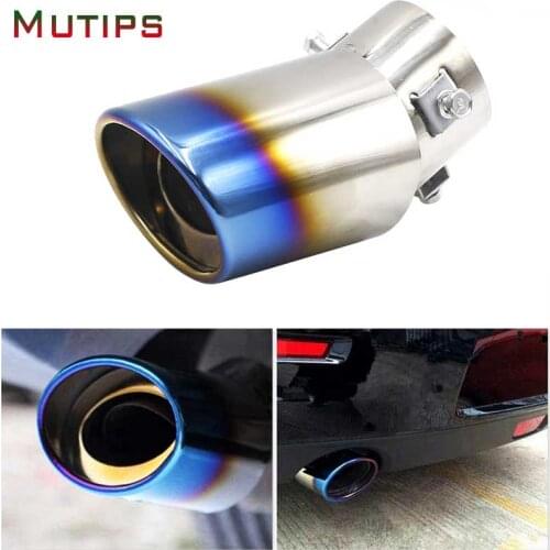 Mutips 1X Universal Stainless Steel Car Exhaust Muffler Tip pipe auto For Mazda Citroen Toyota Nissan Ford Chevrolet Peugeot Kia