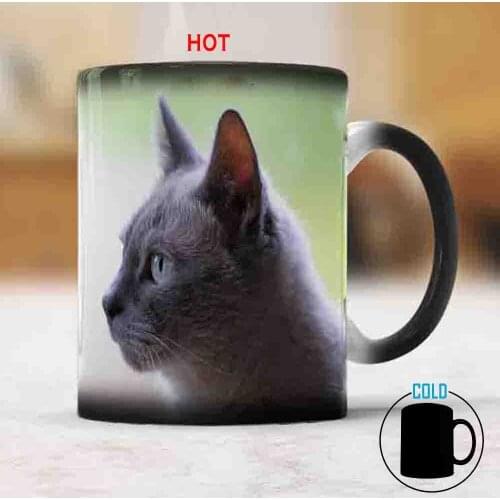 Funny Honey Cat 11oz Ceramic Color Changed Coffee Mugs Heat Sensitive Magic Tea Cup Surprised Gift