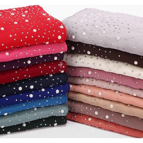 2020 New Product Diamond chiffon Women Long Hijab Scarf Muslim Lady Hijab Caps Glitter Femme Musulman Shawls Islamic Headscarf