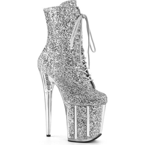 Luxury shoes women design 20cm winter boots women ankle boots heels women off white wedding shoes 8inch transparent shoelaces