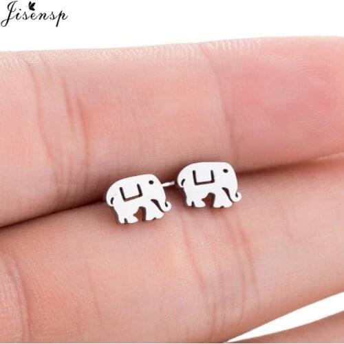Jisensp Ethnic Style Animal Earrings Vintage Elephant Stud Earrings for Women Bohemian Minimalist Earrings Fashion Jewelry Gift