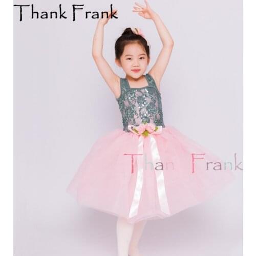 New Sequin Lace Ballet Dress Girls Women Flower Princess Tutu Dresses Kids Cute Pink Ballerina Costumes Adult Dance Costume C720