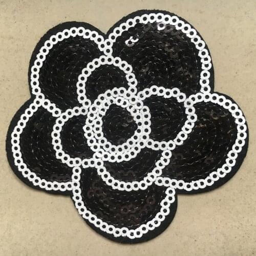 10pcs/lot Sequins Flower Patch Iron on Embroidery Clothes Patches DIY Garment Motifs Sequin Fabric Appliques New decoration