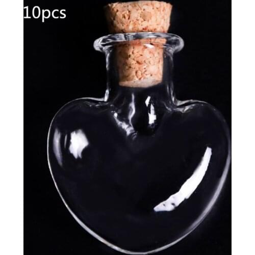 10Pcs Mini Empty Glass Wishing Message Bottle with Cork Stoppers DIY Necklace