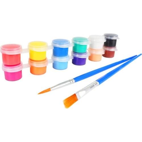 2ml 12 Vibrant Colors Washable Gouache Paint for Kids School Finger Paint