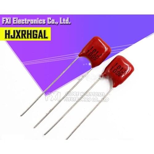 20PCS 100V101J 100V 100PF 100P 100V 101 63V101J Pitch 5MM CBB Polypropylene film capacitor new
