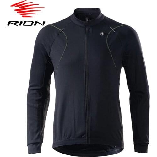RION 2020 Men Cycling Jackets Thermal Fleece Bicycle Jersey Reflective MTB Mountain Downhill Bike Jersey Maillot Ciclismo