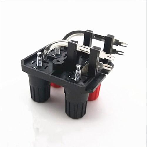 Red Black Bent Feet 4-Position Audio Sound Terminal Connector Banana Plug WP4-10A Speaker Amplifier Binding Post Terminal Socket