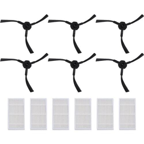 6x side brush 6x HEPA Filter kit for CHUWI ilife v5s v5 x5 ilife V3s v3s pro v3l v5s pro v50 robot vacuum cleaner parts