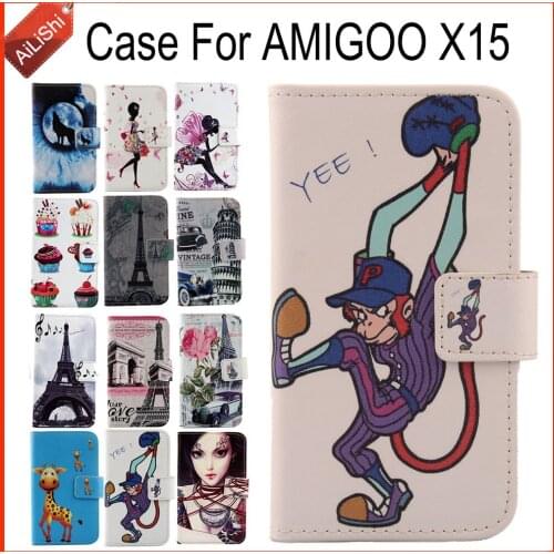 AiLiShi Factory Direct! For AMIGOO X15 Case Flip Stand Leather Case Cover Bag Exclusive 100% Special Phone Accessories