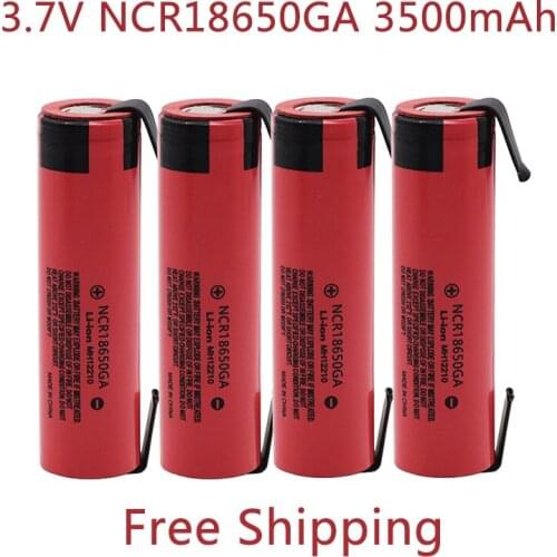 18650 Battery NCR18650GA 30A discharge 3.7V 3500mAh 18650 rechargeable battery for toy flashlight lithium battery + DIY Nickel
