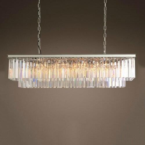 American Classic Crystal LED Chandeliers Light Rectangular Foyer Living Room Dininglighting Room High Quality Crystal Chandelie