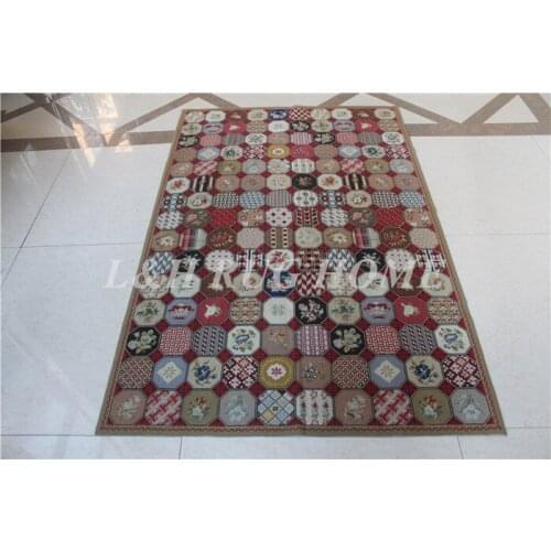 Free Shipping 2.5'x4' Needlepoint Rugs, Handmade carpet 100% New Zealand Wool, Cross Stitched handmade woolen rug
