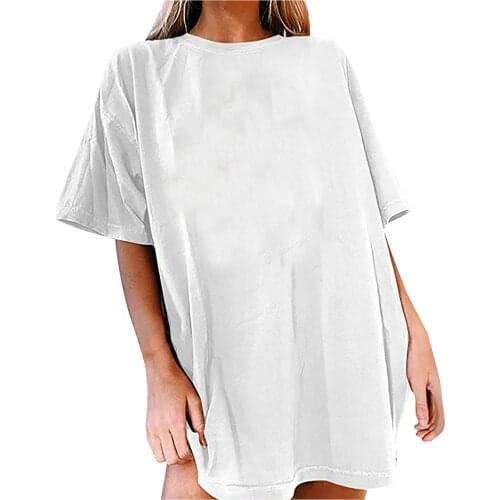 Plus Size Womens Tops And Blouses Women Summer Loose O-neck Solid Stitching Short-sleeved Blouse Tops Blusas Mujer De Moda 2021