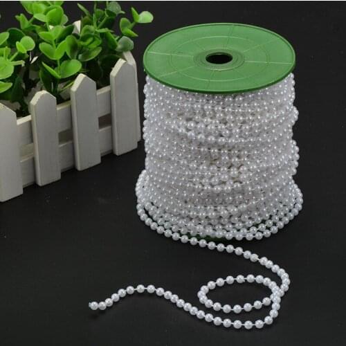 40 meters 4mm ABS Plastic Faux Pearl Beads Chain DIY Wedding Party Celebrate Garland Decorations Home Curtain Festival Ornaments