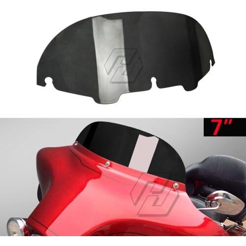Smoke 7" Motorcycle Windshield Windscreen Case for Harley Touring Electra Glide 1996-2013