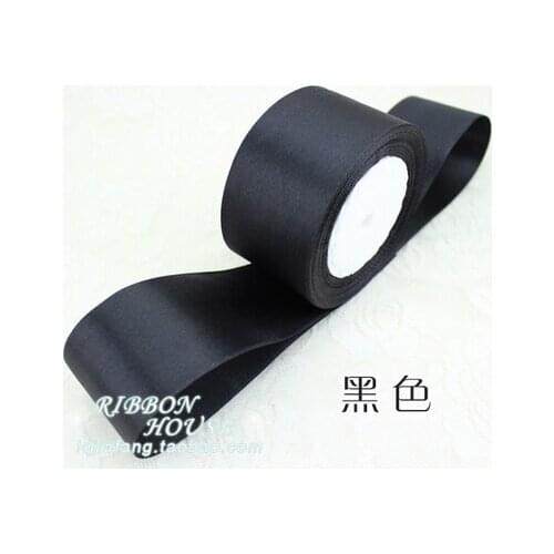 22meter/Lot) 2'' 50mm Black Satin ribbons wholesale gift wedding Christmas decoration wrapping ribbons Sewing Fabric Hand DIY