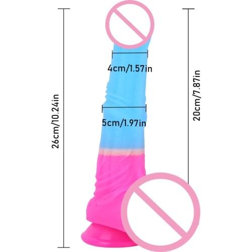 Gradient Monster Dildo Liquid Silicone Texture Sucker Rose Red with Blue Big Dick Animal Anal Dildo DILDO Sex Toys For Couples