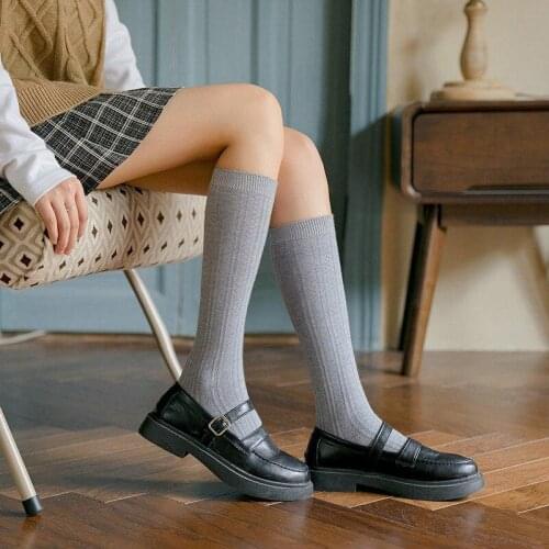 Clearance Sale Lingerie Knee Socks Japanese Style Kawaii Cute Solid Long Socks Fashion Lolita School Students Womens Stockings