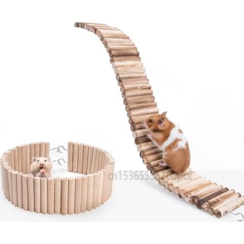 Hamster Swing Multi-function Super Long Soft Ladder Hamster Ladder Fence Combo Wooden Ladder Toy Anti-seize