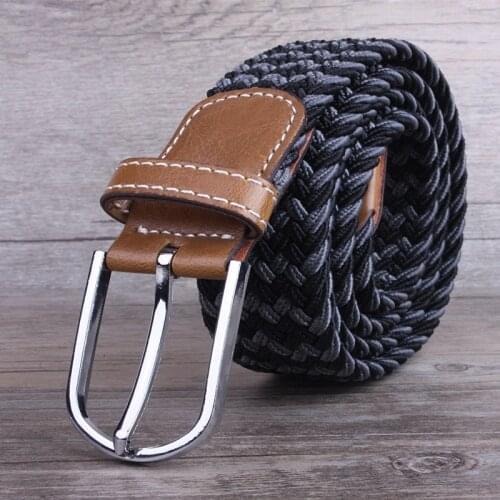 Hongmioo 2016 new fashion woman 3.4CM wide elastic stretch canvas belt pin buckle canvas belt braided belt