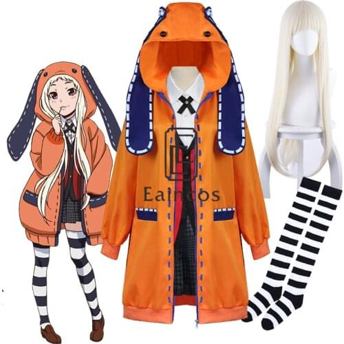 Anime Kakegurui Yomoduki Runa Jacket Hoodie Coat Yumeko Jabami Cosplay Costume Japanese School Girls Uniform